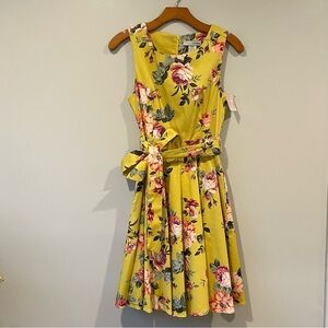 NWT Floral Yellow Sleeveless Dress